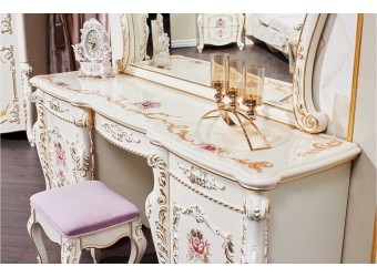 Туалетный столик с зеркалом Венеция Классик (крем)