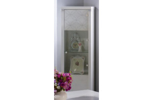 Одностворчатый шкаф витрина для посуды в гостиную Мира MIRA-02 белый