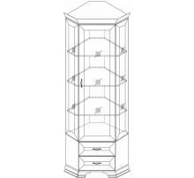 Шкаф-витрина угловой Сиена (Бодега Белый)