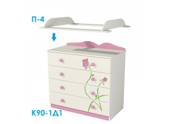 Широкий детский комод для белья с ящиками Розалия К90-1Д1