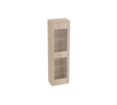 Одностворчатая витрина с ящиком для гостиной Элана, цвет Бодега белая