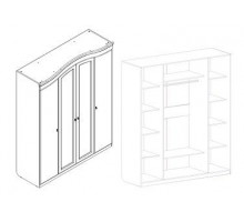 Четырехдверный шкаф для одежды Николь