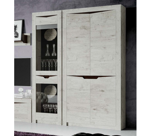 Шкаф-витрина Соренто двухдверный дуб бонифаций