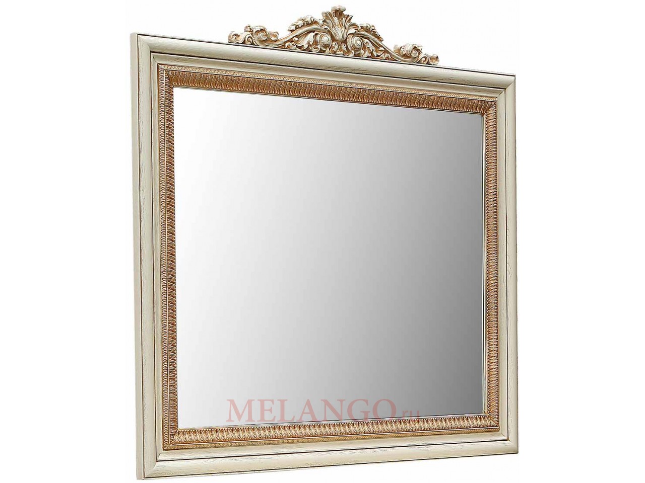 Зеркало «Альба 13» П524.13к (слоновая кость с золочением)