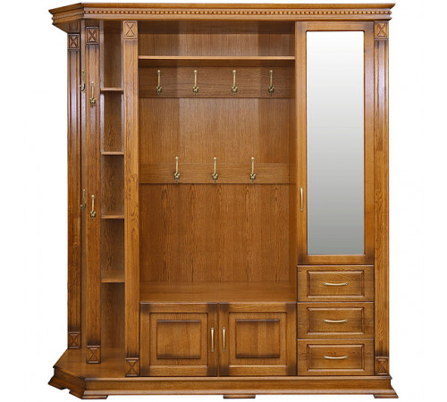 Шкаф комбинированный для прихожей «Верди Люкс 2.1» П433.02-01 (дуб рустикаль с патинированием)