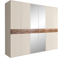 Шестистворчатый шкаф для одежды с зеркалами Богемия Вуд (Bogemia Wood) БМШ1/6 (Wo)