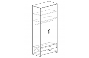 Двухдверный шкаф для одежды Гранж 981