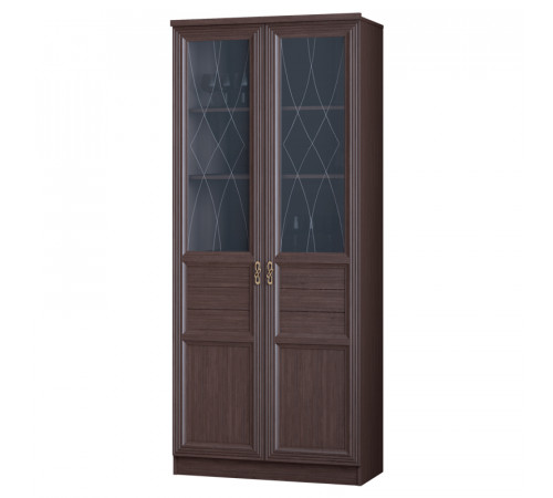 Шкаф витрина в гостиную Лира 39 темный