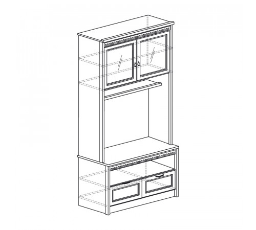 Шкаф витрина комбинированный Лючия 187 светлый